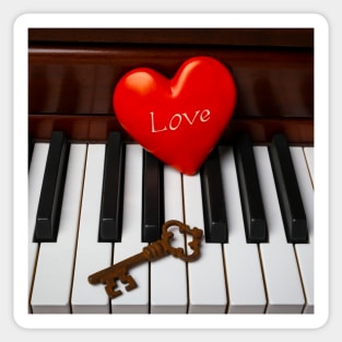 Love Heart With Skeleton Key Sticker